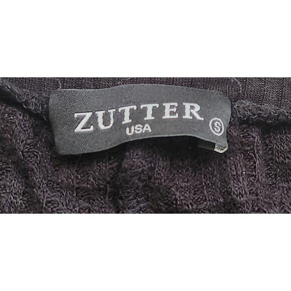 Zutter Black Red Green Merry Christmas Y'all Waffle Knit Top Small Lightweight - Picture 5 of 6